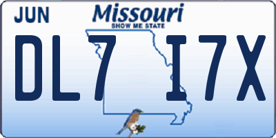 MO license plate DL7I7X