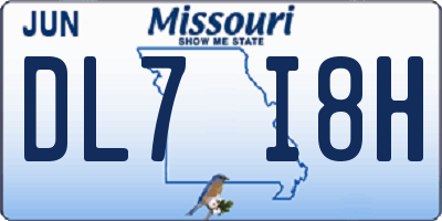 MO license plate DL7I8H