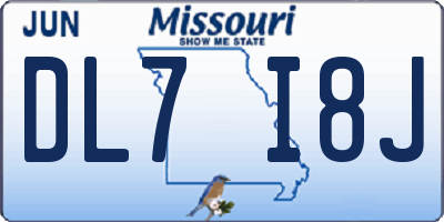 MO license plate DL7I8J