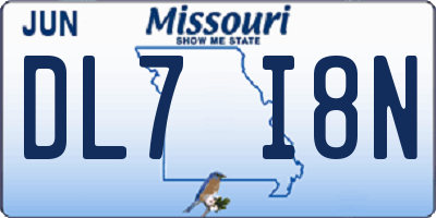 MO license plate DL7I8N
