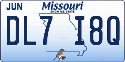MO license plate DL7I8Q