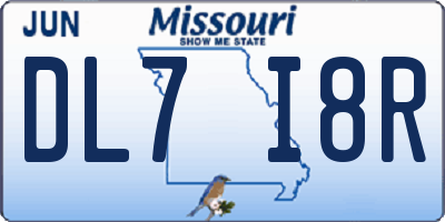 MO license plate DL7I8R