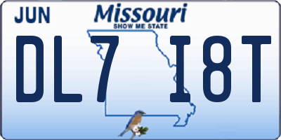 MO license plate DL7I8T