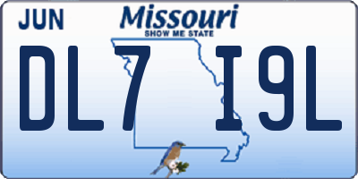 MO license plate DL7I9L