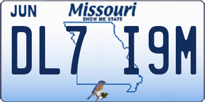 MO license plate DL7I9M