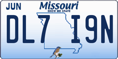 MO license plate DL7I9N