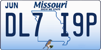 MO license plate DL7I9P
