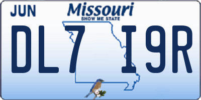 MO license plate DL7I9R