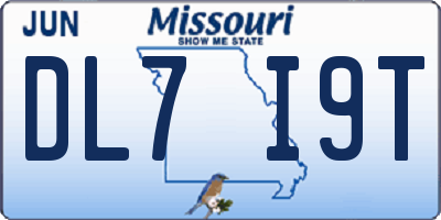 MO license plate DL7I9T