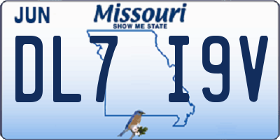 MO license plate DL7I9V