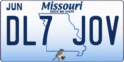 MO license plate DL7J0V