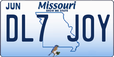 MO license plate DL7J0Y