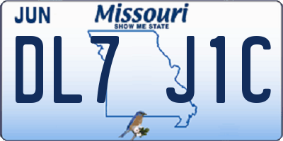 MO license plate DL7J1C