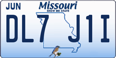 MO license plate DL7J1I
