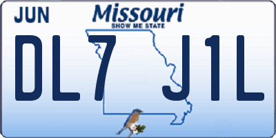 MO license plate DL7J1L