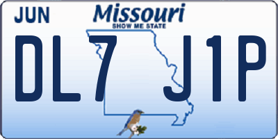 MO license plate DL7J1P