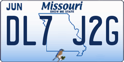 MO license plate DL7J2G
