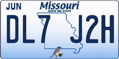MO license plate DL7J2H