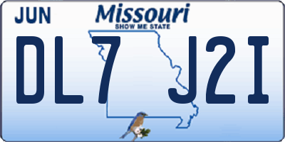MO license plate DL7J2I