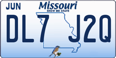 MO license plate DL7J2Q