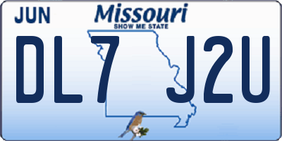 MO license plate DL7J2U