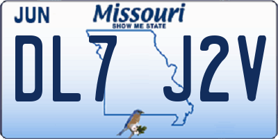 MO license plate DL7J2V