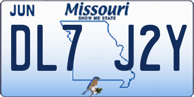 MO license plate DL7J2Y