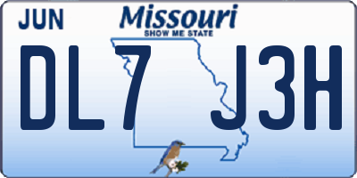 MO license plate DL7J3H