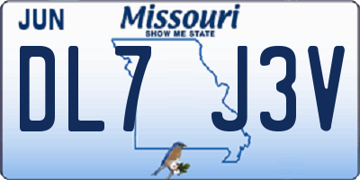 MO license plate DL7J3V