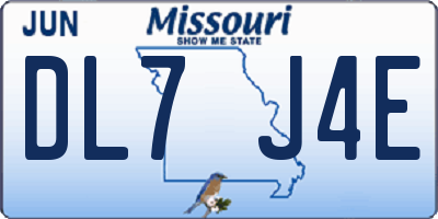 MO license plate DL7J4E