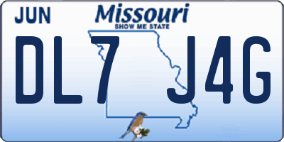 MO license plate DL7J4G
