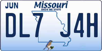 MO license plate DL7J4H