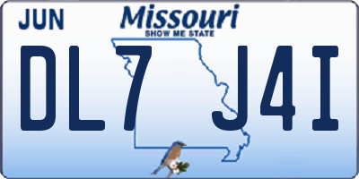 MO license plate DL7J4I