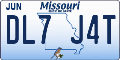 MO license plate DL7J4T