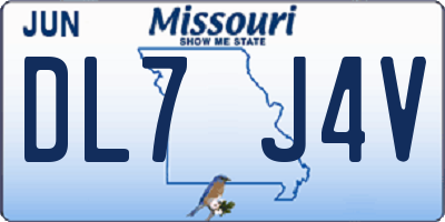 MO license plate DL7J4V