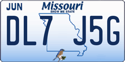 MO license plate DL7J5G