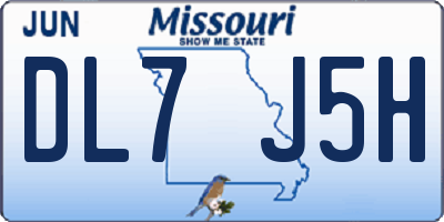 MO license plate DL7J5H