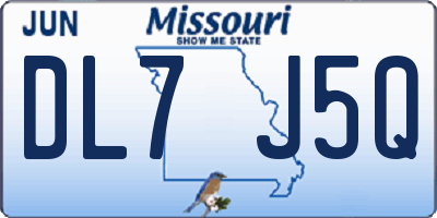 MO license plate DL7J5Q