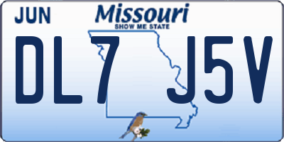 MO license plate DL7J5V