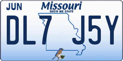 MO license plate DL7J5Y