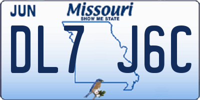 MO license plate DL7J6C