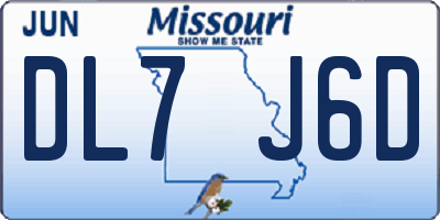 MO license plate DL7J6D