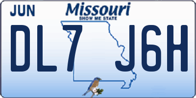 MO license plate DL7J6H