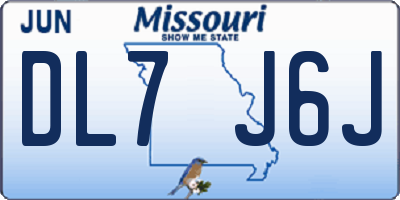 MO license plate DL7J6J