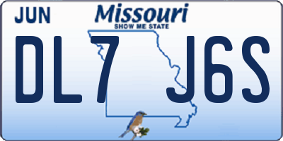 MO license plate DL7J6S