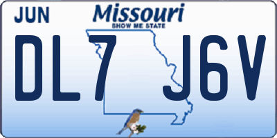 MO license plate DL7J6V