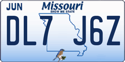 MO license plate DL7J6Z