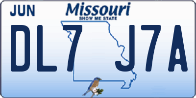 MO license plate DL7J7A