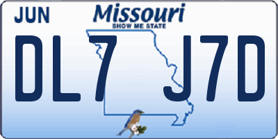 MO license plate DL7J7D