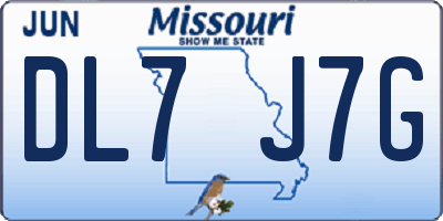 MO license plate DL7J7G